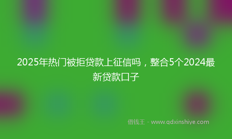 2025年热门被拒贷款上征信吗，整合5个2024最新贷款口子