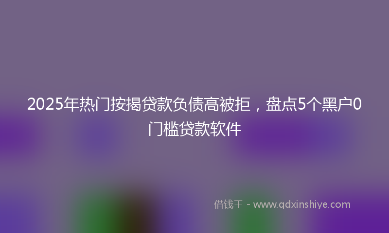 2025年热门按揭贷款负债高被拒，盘点5个黑户0门槛贷款软件