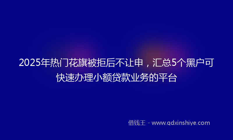2025年热门花旗被拒后不让申，汇总5个黑户可快速办理小额贷款业务的平台
