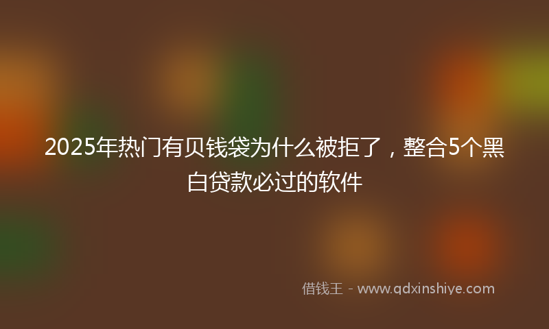 2025年热门有贝钱袋为什么被拒了，整合5个黑白贷款必过的软件