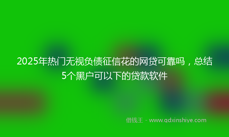 2025年热门无视负债征信花的网贷可靠吗，总结5个黑户可以下的贷款软件