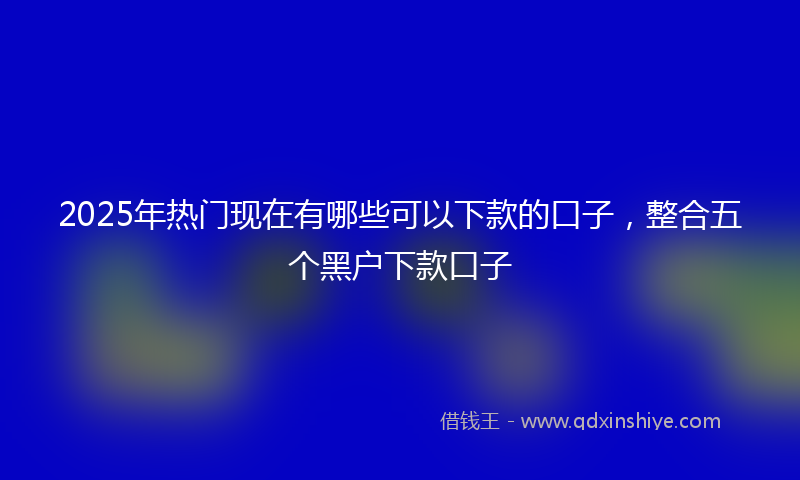 2025年热门现在有哪些可以下款的口子，整合五个黑户下款口子