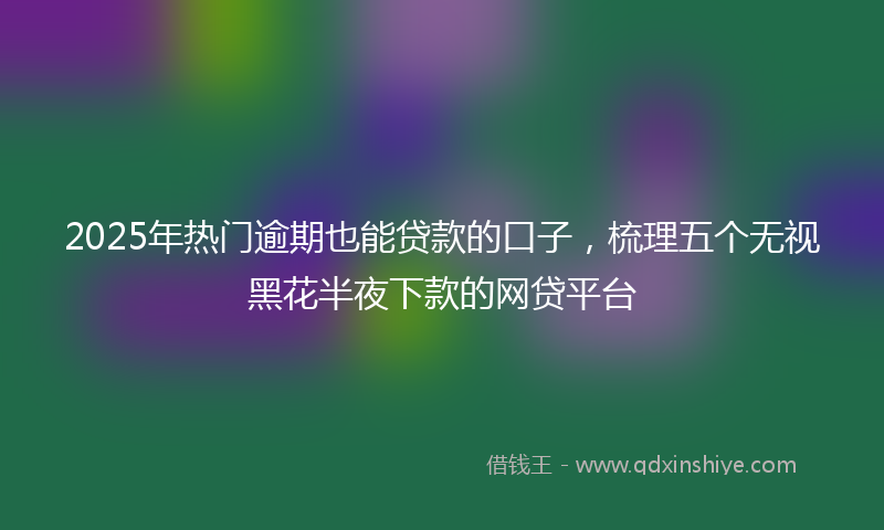 2025年热门逾期也能贷款的口子，梳理五个无视黑花半夜下款的网贷平台