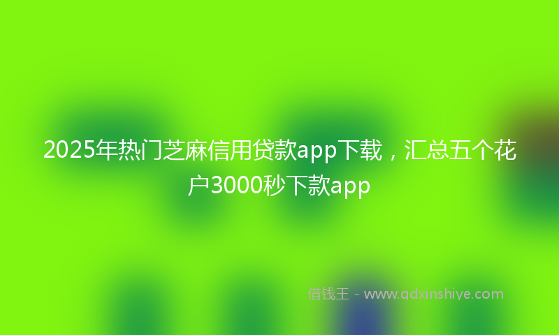 2025年热门芝麻信用贷款app下载，汇总五个花户3000秒下款app