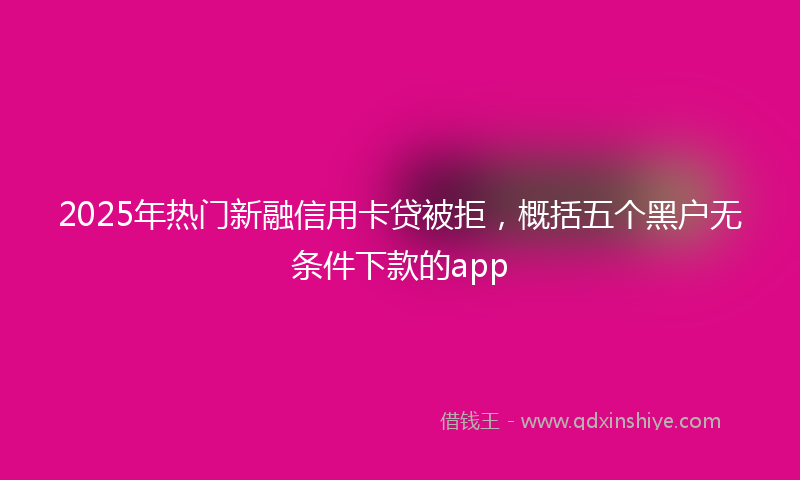 2025年热门新融信用卡贷被拒，概括五个黑户无条件下款的app