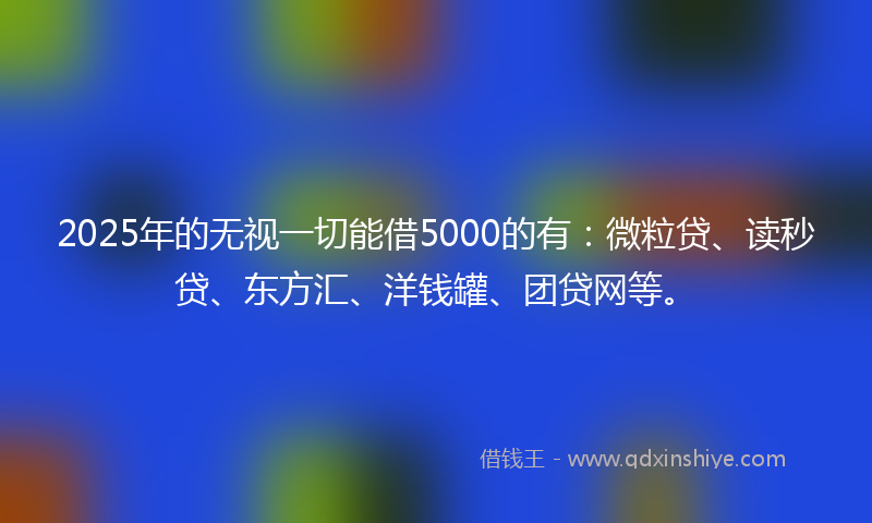 2025年的无视一切能借5000的有：微粒贷、读秒贷、东方汇、洋钱罐、团贷网等。