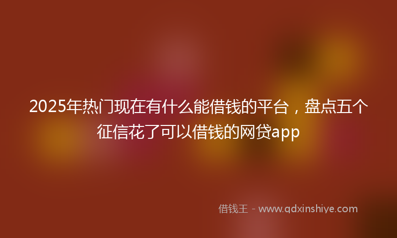 2025年热门现在有什么能借钱的平台，盘点五个征信花了可以借钱的网贷app