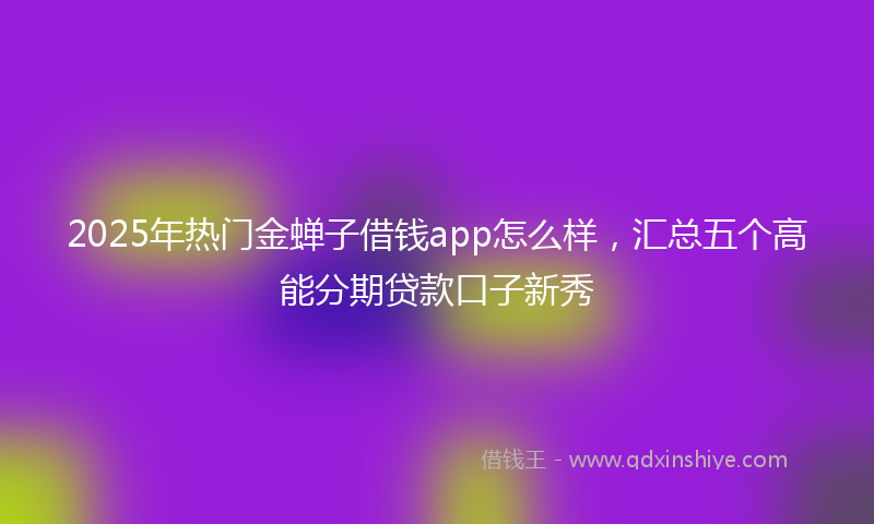 2025年热门金蝉子借钱app怎么样，汇总五个高能分期贷款口子新秀