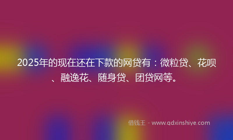 2025年的现在还在下款的网贷有：微粒贷、花呗、融逸花、随身贷、团贷网等。