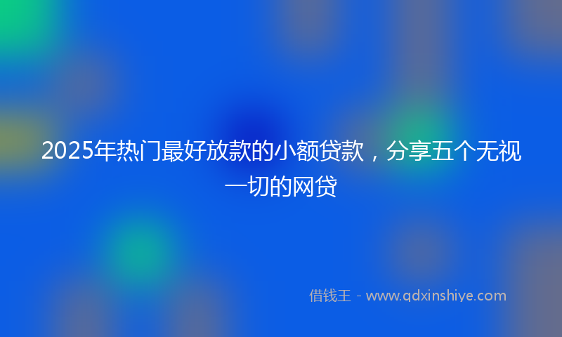 2025年热门最好放款的小额贷款，分享五个无视一切的网贷