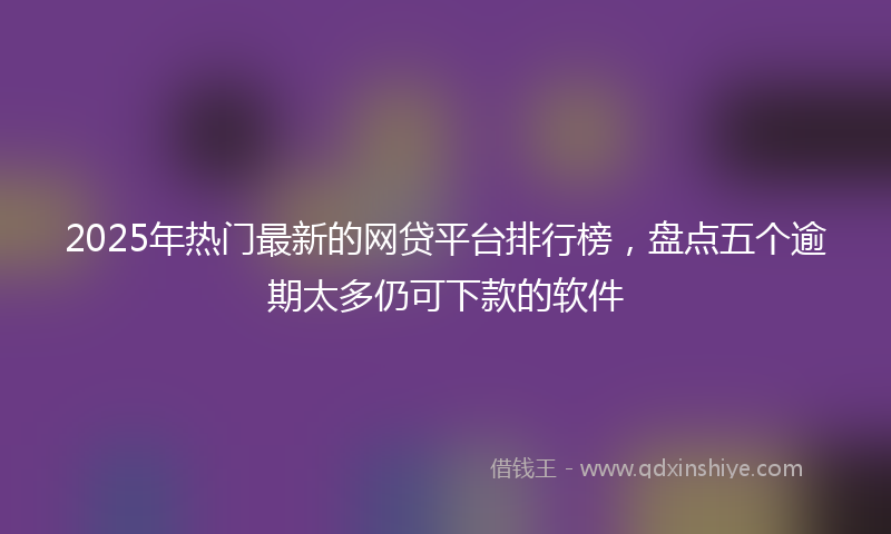2025年热门最新的网贷平台排行榜，盘点五个逾期太多仍可下款的软件