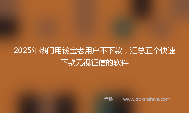 2025年热门用钱宝老用户不下款，汇总五个快速下款无视征信的软件