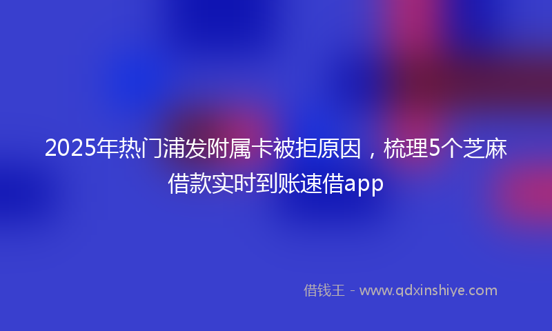 2025年热门浦发附属卡被拒原因，梳理5个芝麻借款实时到账速借app