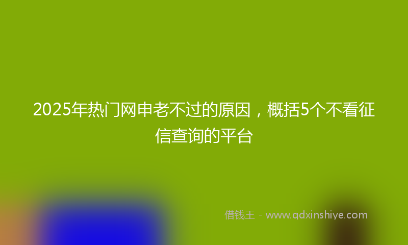 2025年热门网申老不过的原因，概括5个不看征信查询的平台