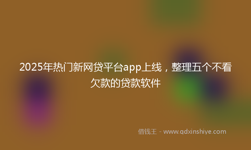 2025年热门新网贷平台app上线，整理五个不看欠款的贷款软件