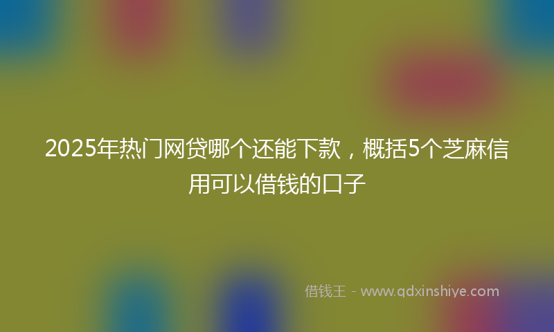 2025年热门网贷哪个还能下款，概括5个芝麻信用可以借钱的口子