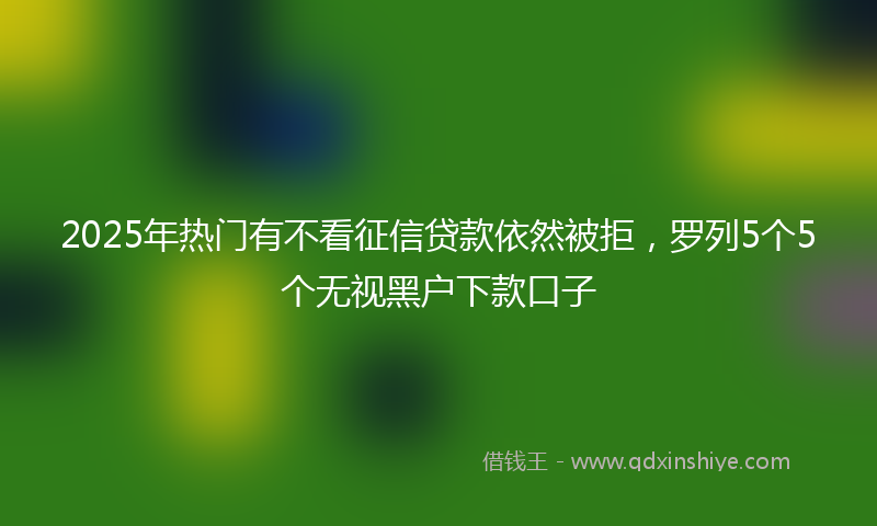 2025年热门有不看征信贷款依然被拒，罗列5个5个无视黑户下款口子