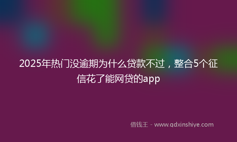 2025年热门没逾期为什么贷款不过，整合5个征信花了能网贷的app