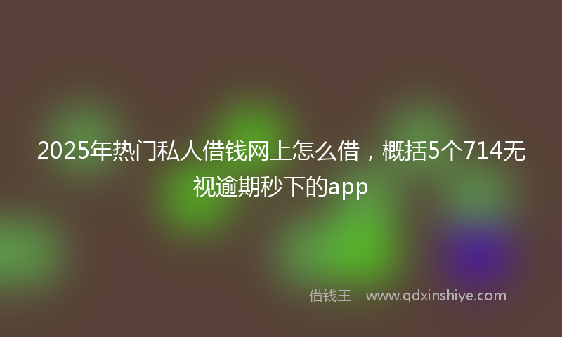 2025年热门私人借钱网上怎么借，概括5个714无视逾期秒下的app