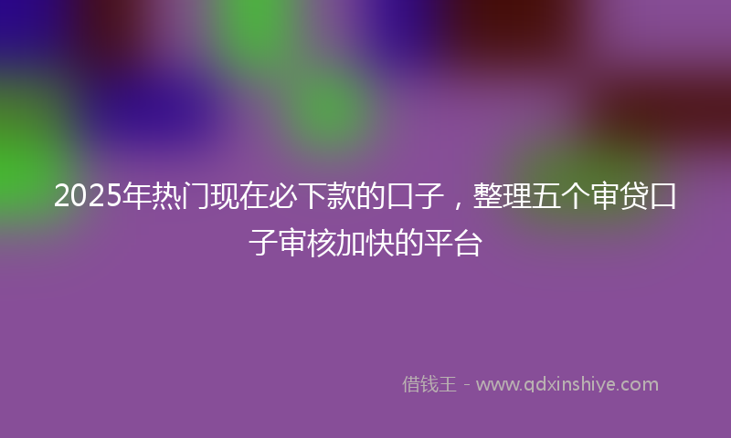 2025年热门现在必下款的口子，整理五个审贷口子审核加快的平台