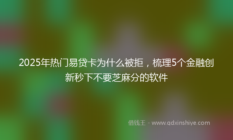 2025年热门易贷卡为什么被拒，梳理5个金融创新秒下不要芝麻分的软件