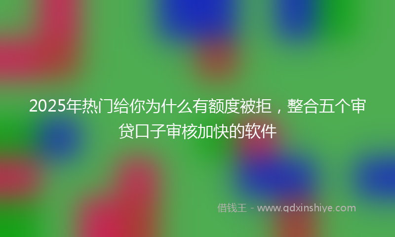 2025年热门给你为什么有额度被拒，整合五个审贷口子审核加快的软件