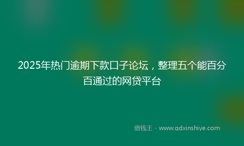 2025年热门逾期下款口子论坛，整理五个能百分百通过的网贷平台