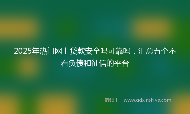 2025年热门网上贷款安全吗可靠吗，汇总五个不看负债和征信的平台