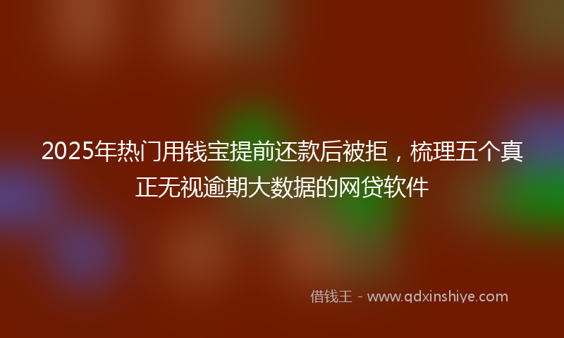 2025年热门用钱宝提前还款后被拒，梳理五个真正无视逾期大数据的网贷软件