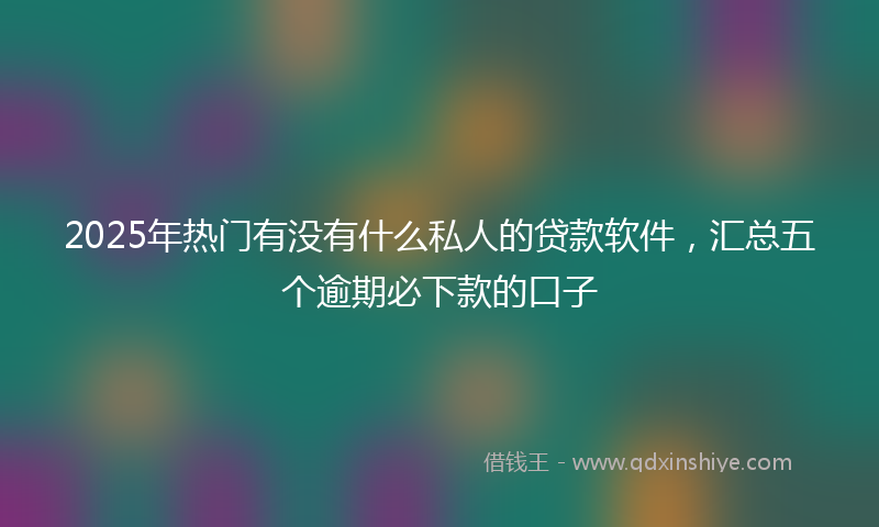 2025年热门有没有什么私人的贷款软件，汇总五个逾期必下款的口子