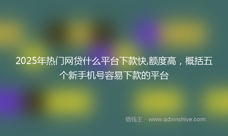 2025年热门网贷什么平台下款快,额度高，概括五个新手机号容易下款的平台