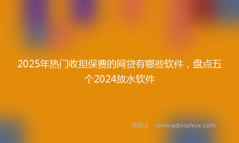 2025年热门收担保费的网贷有哪些软件，盘点五个2024放水软件