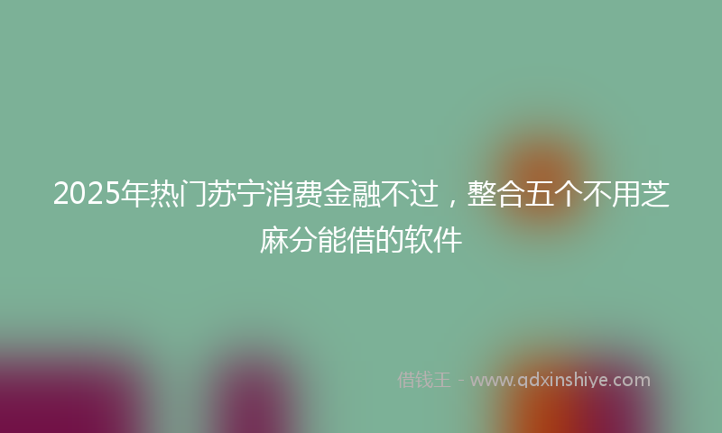 2025年热门苏宁消费金融不过，整合五个不用芝麻分能借的软件