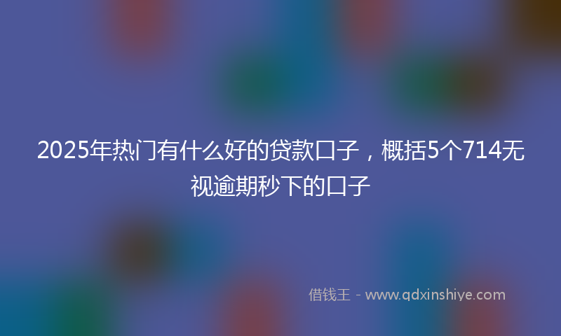 2025年热门有什么好的贷款口子，概括5个714无视逾期秒下的口子