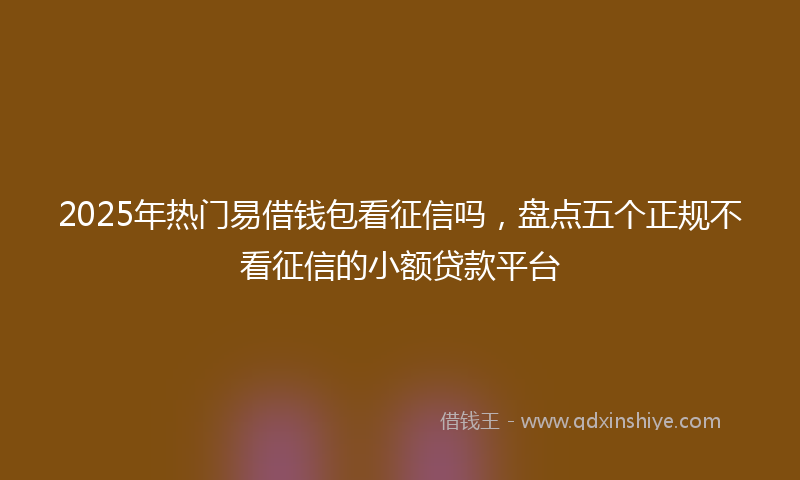 2025年热门易借钱包看征信吗，盘点五个正规不看征信的小额贷款平台