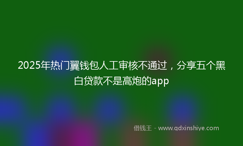 2025年热门翼钱包人工审核不通过，分享五个黑白贷款不是高炮的app