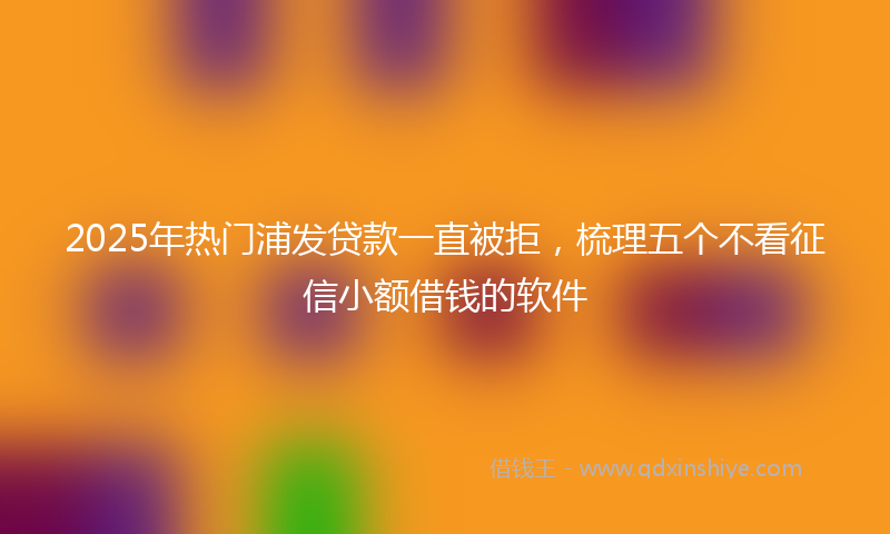 2025年热门浦发贷款一直被拒，梳理五个不看征信小额借钱的软件