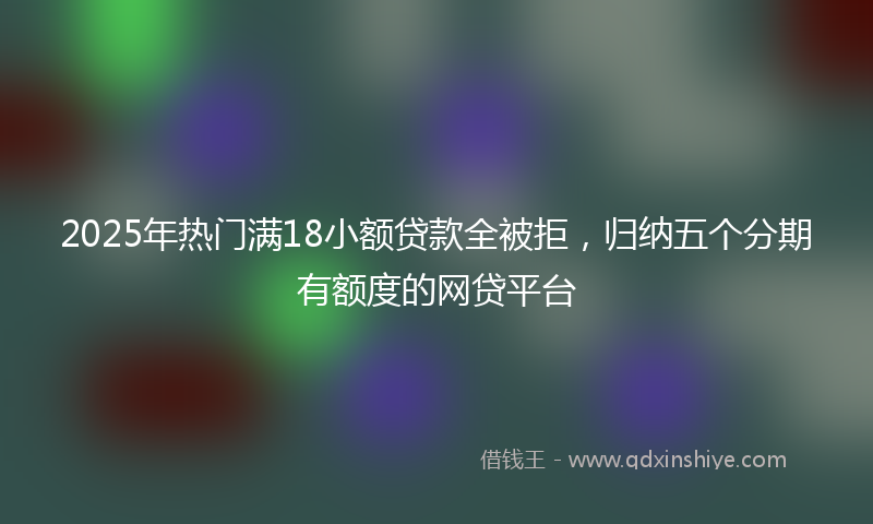 2025年热门满18小额贷款全被拒，归纳五个分期有额度的网贷平台
