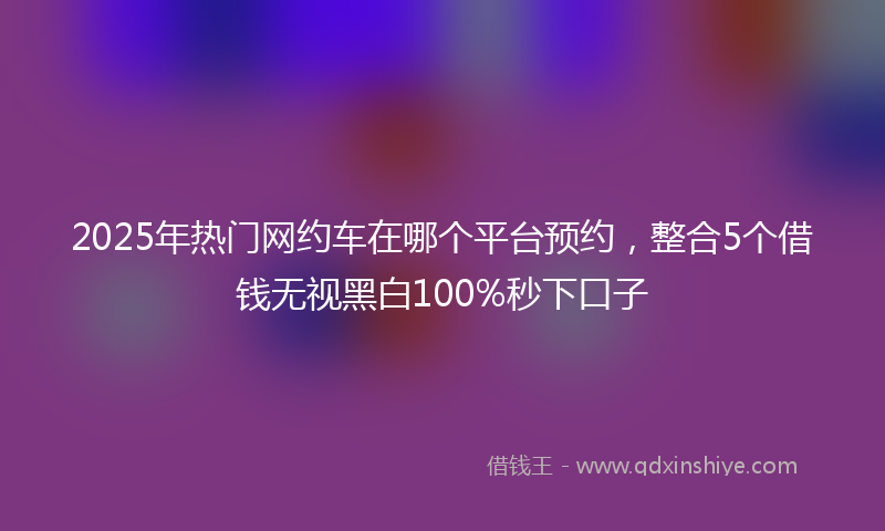 2025年热门网约车在哪个平台预约，整合5个借钱无视黑白100%秒下口子