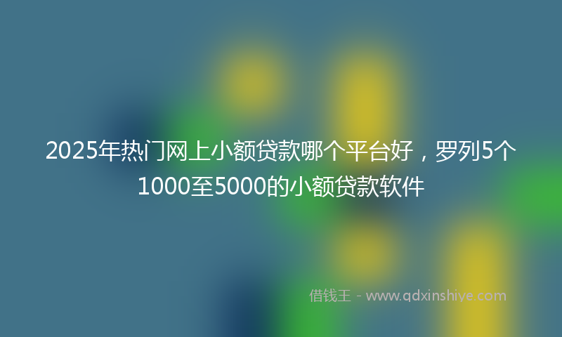 2025年热门网上小额贷款哪个平台好，罗列5个1000至5000的小额贷款软件