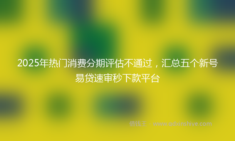 2025年热门消费分期评估不通过，汇总五个新号易贷速审秒下款平台