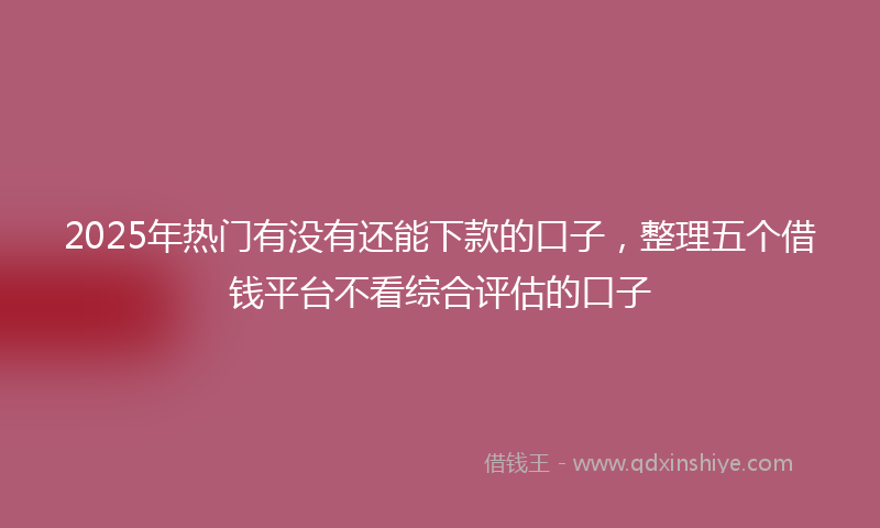 2025年热门有没有还能下款的口子，整理五个借钱平台不看综合评估的口子