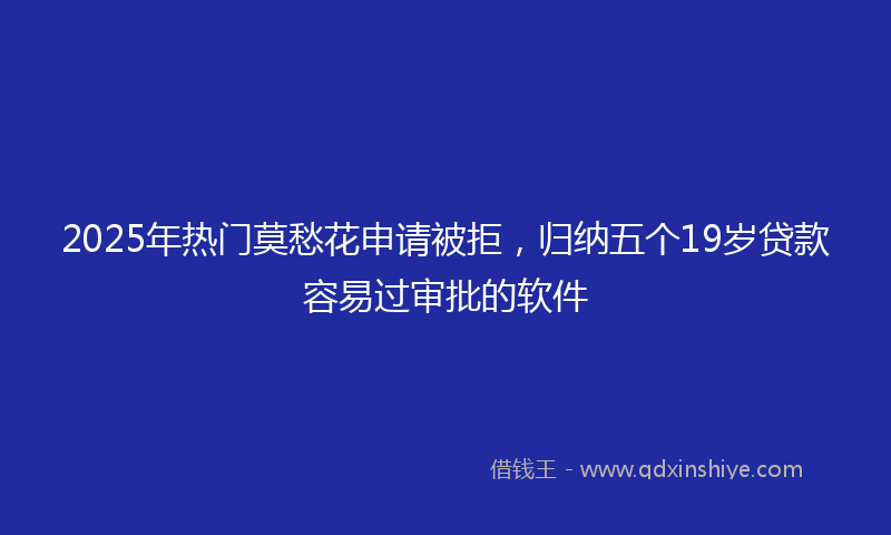 2025年热门莫愁花申请被拒，归纳五个19岁贷款容易过审批的软件