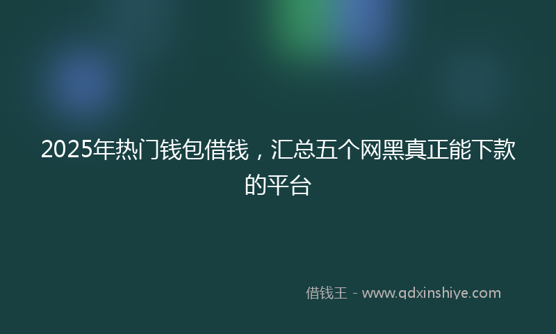 2025年热门钱包借钱，汇总五个网黑真正能下款的平台