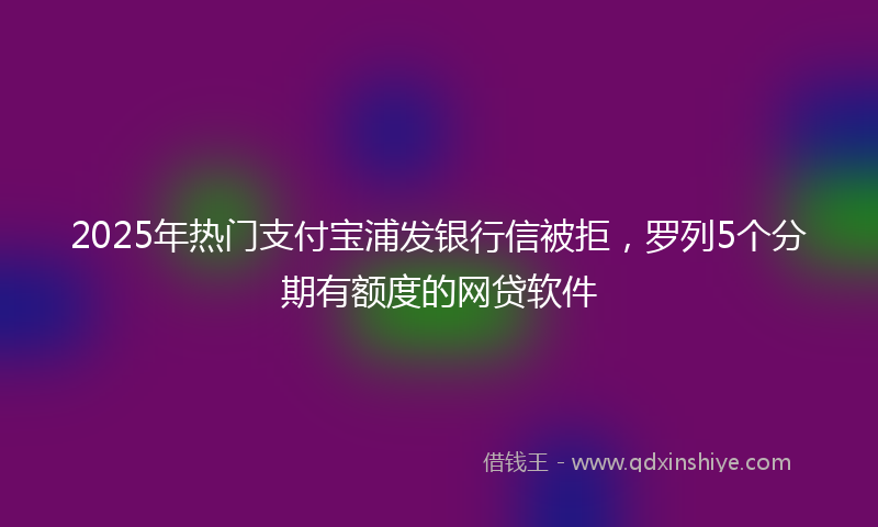 2025年热门支付宝浦发银行信被拒，罗列5个分期有额度的网贷软件