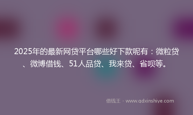 2025年的最新网贷平台哪些好下款呢有：微粒贷、微博借钱、51人品贷、我来贷、省呗等。