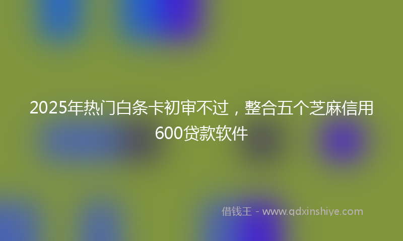 2025年热门白条卡初审不过，整合五个芝麻信用600贷款软件