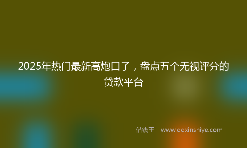 2025年热门最新高炮口子，盘点五个无视评分的贷款平台