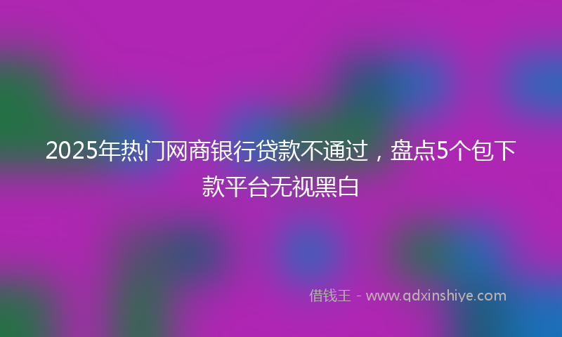 2025年热门网商银行贷款不通过，盘点5个包下款平台无视黑白