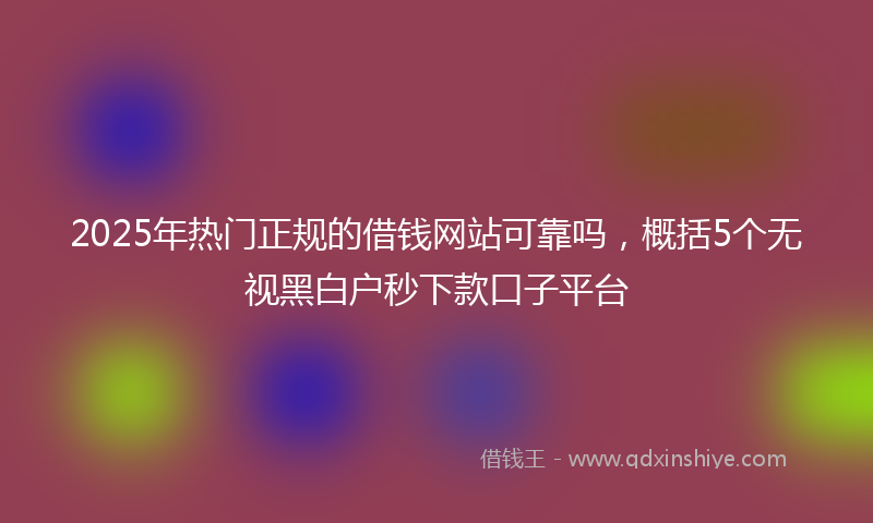 2025年热门正规的借钱网站可靠吗，概括5个无视黑白户秒下款口子平台